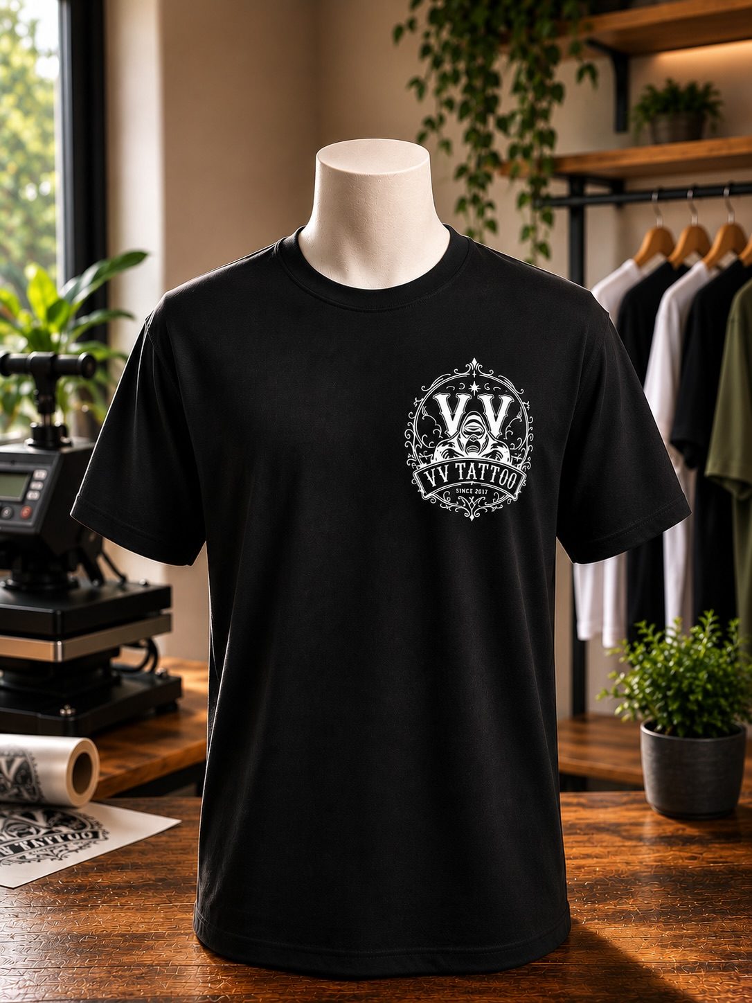 T-shirt com emblema — trabalho da ArtStampCreations